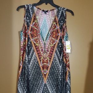 Bright zippered tunic